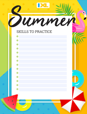 IXL Summer Skill List Version Math PDF
